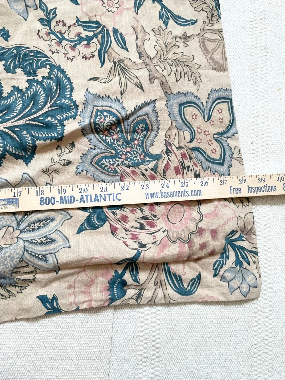 Pottery Barn KARALA Blue Floral Linen Blend STANDARD Sham